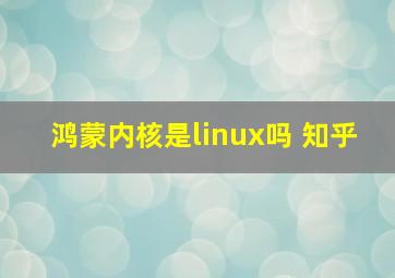 鸿蒙内核是linux吗 知乎